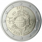 Estonia  2012 2 € euros conmemorativos X Aniversario del euro