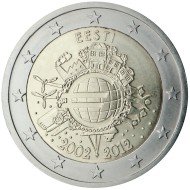Estonia  2012 2 € euros conmemorativos X Aniversario del euro