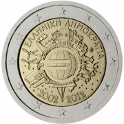 Grecia  2012 2 € euros conmemorativos X Aniversario del euro