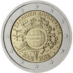 Grecia 2012 2 € euros conmemorativos X Aniversario del euro Grecia 2012 2 € euros conmemorativos X Aniversario del euro