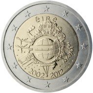 Irlanda 2012 2 € euros conmemorativos X Aniversario del euro