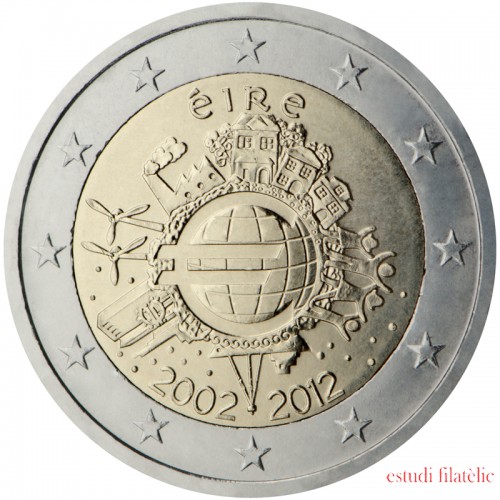 Irlanda 2012 2 € euros conmemorativos X Aniversario del euro 