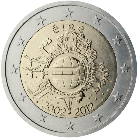 Irlanda 2012 2 € euros conmemorativos X Aniversario del euro Irlanda 2012 2 € euros conmemorativos X Aniversario del euro