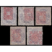 Cuba Telégrafos 58/62 1883 Escudo de España MH 