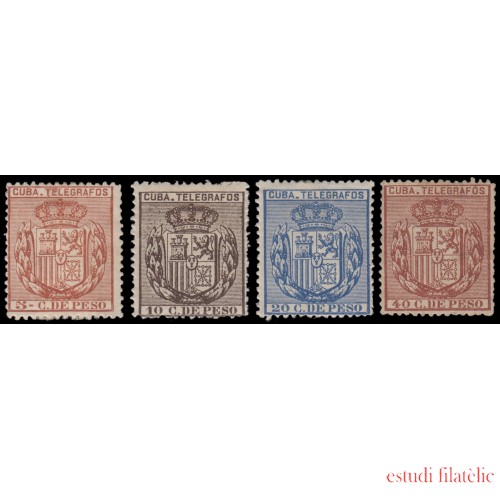 Cuba Telégrafos 77/80 1894 Escudo de España MH 