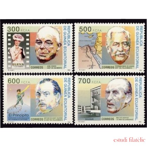 Guinea Ecuatorial 192/95 1994 Aniversarios Jean Renoir Ferdinand Marie  Antoine de Saint Walter Gropius MNH