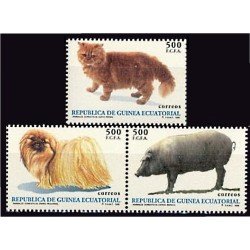 Guinea Ecuatorial 196/98 1995 Animales Gato Perro Cerdo MNH Guinea Ecuatorial 196/98 1995 Animales Gato Perro Cerdo MNH