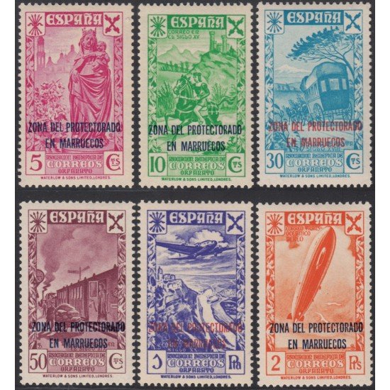 Marruecos Morocco Beneficencia B- 26/31 1943 Historia del correo MH