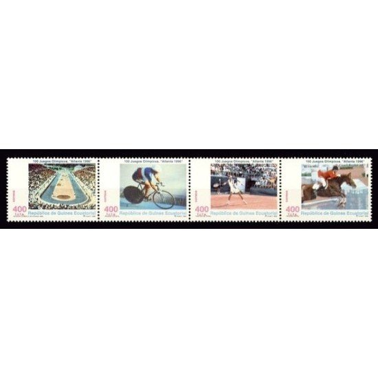 Guinea Ecuatorial 229/32 1996 Juegos Olímpicos Atlanta 96 Tenis Arrese Ciclismo Hípica MNH Guinea Ecuatorial 229/32 1996 Juegos Olímpicos Atlanta 96 Tenis Arrese Ciclismo Hípica MNH