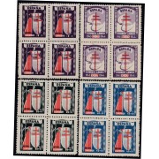 España Spain 970/3 Bl.4 1943 Pro Tuberculosos MNH