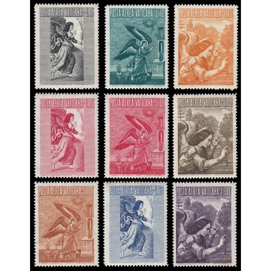 Vaticano Aéreo 24/32 1956 La Anunciación Ángel MNH Vaticano Aéreo 24/32 1956 La Anunciación Ángel MNH