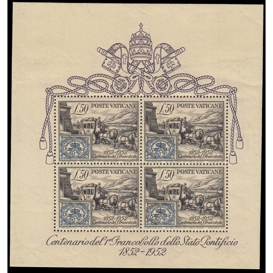 Vaticano HB 1 1952 Cent. del sello de los Estados de la Iglesia ( Carruaje, caballo, escudo vaticano ) MNH Vaticano HB 1 1952 Cent. del sello de los Estados de la Iglesia ( Carruaje, caballo, escudo vaticano ) MNH