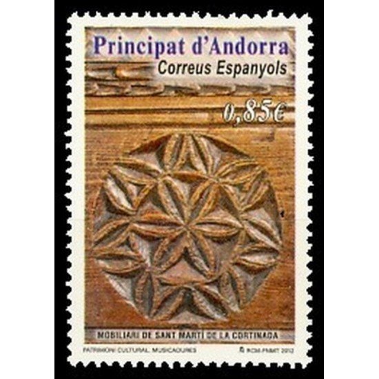 Andorra Española 395 2012 Patrimonio Cultural Mobiliario Iglesia San Martín de la Cortinada MNH Andorra Española 395 2012 Patrimonio Cultural Mobiliario Iglesia San Martín de la Cortinada MNH