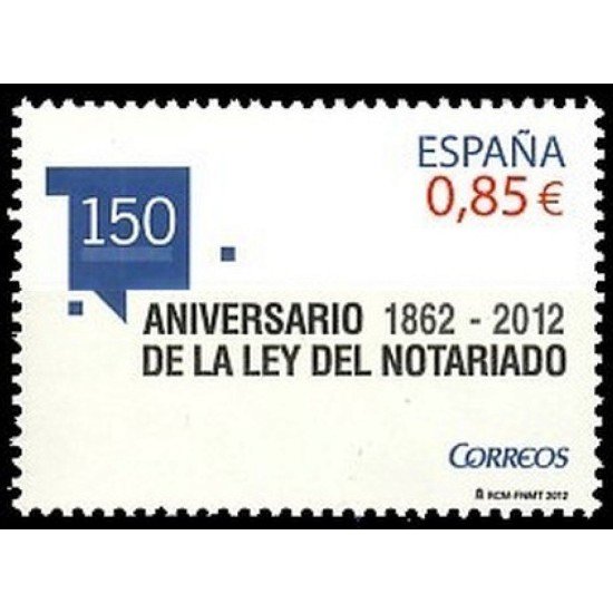 España Spain 4724 2012 150º Aniversario de la Ley del Notariado Logo MNH