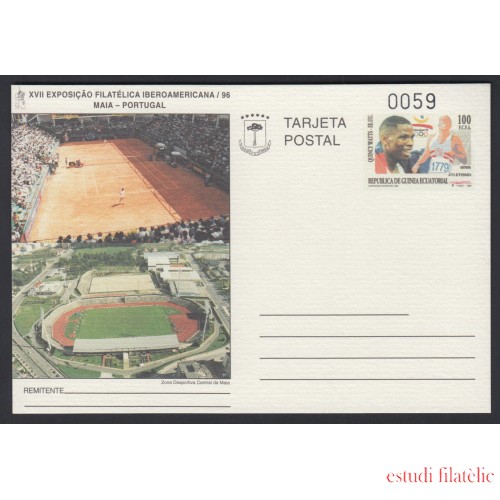 Guinea Ecuatorial Entero Postal 2 1996 XVII Exposición Filatélica Iberoamericana Deportes Sport  