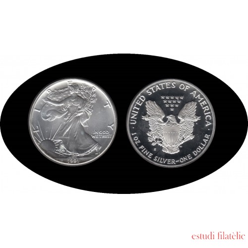 Estados unidos United States Onza de plata 1 $ 1991 Liberty
