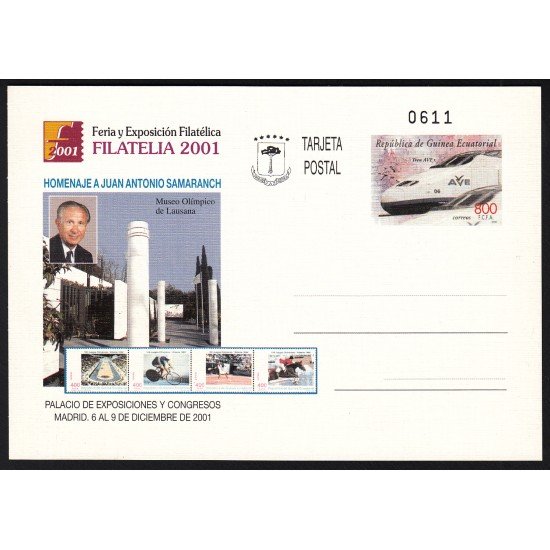 Guinea Ecuatorial Entero Postal 9 2001 Expo Filatelia  Antonio Samaranch
