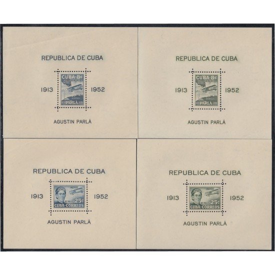 Cuba HB 10/13 1952 Travesía Canal de Florida Agustin Parlá Piloto avión MNH Cuba HB 10/13 1952 Travesía Canal de Florida Agustin Parlá Piloto avión MNH