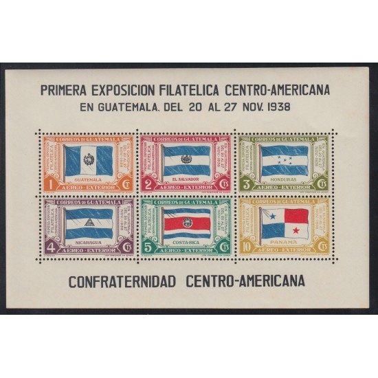 Guatemala HB 2 1938 Exp. Filatélica Centro Americana Banderas MNH Guatemala HB 2 1938 Exp. Filatélica Centro Americana Banderas MNH