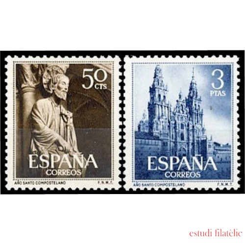 España Spain 1130/31 1954 Santo Compostelano MH