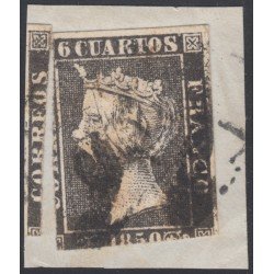 España Spain 1A 1850 Isabel II Matasellos AS Barcelona Sobre Fragmento España Spain 1A 1850 Isabel II Matasellos AS Barcelona Sobre Fragmento