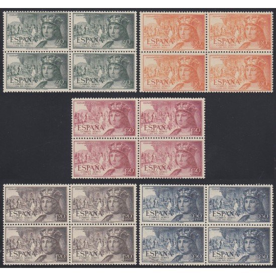España Spain 1111/15 Bl.4 1952 Fernando el Católico MNH