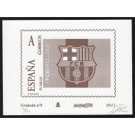 España Spain Grabado 5 Barnafil 2011 FC Barcelona ( escudo ) Barça Tirada. 600