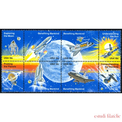 AST/S Estados Unidos  USA  Nº 1331/38  1981 Conquista espacial Nave, satélite ... MNH