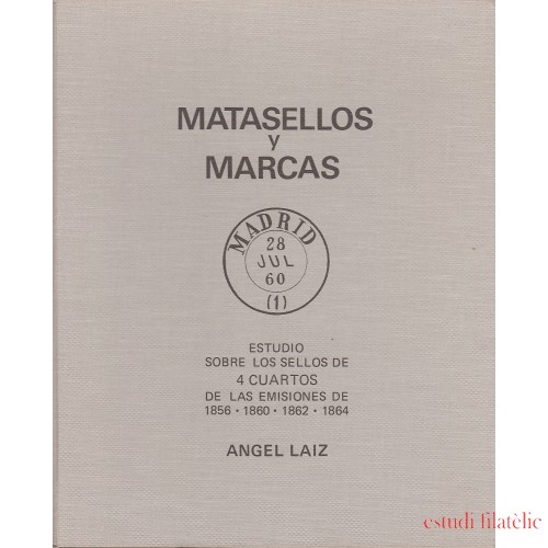 ESPAÑA ESTUDIO MATASELLOS Y MARCAS del sello de 4 CUARTOS A. Laiz