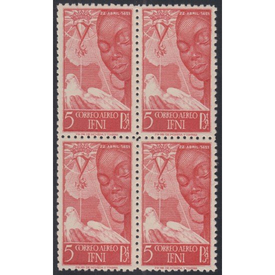 Ifni 72 1951 Isabel la Católica  BL.4 MNH