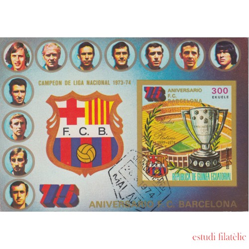 Guinea Ecuatorial Equatorial Guine 1974 75º Aniversario F.C. Barcelona Barça  Cruyff