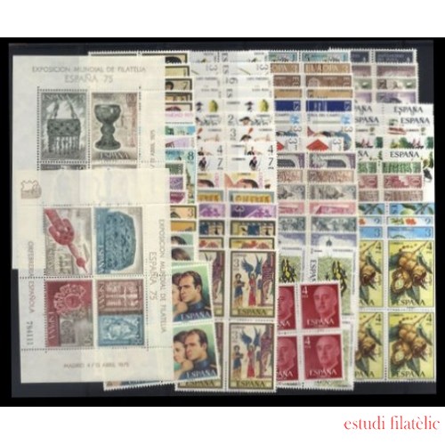 España Spain Año Completo Year Complete 1975 Bl.4 MNH