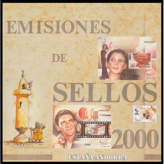 Libro Album Oficial de Sellos España y Andorra Año Completo 2000 Libro Album Oficial de Sellos España y Andorra Año Completo 2000