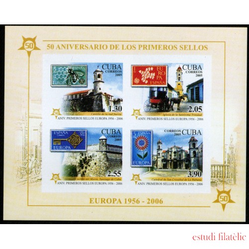 Cuba HB 204B 2005 50 Aniversario 1ª emision Europa MNH sin dentar