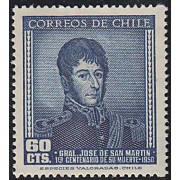 Chile 229 1949 Centenario de la Muerte del General San Martín MNH