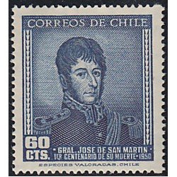 Chile 229 1949 Centenario de la Muerte del General San Martín MNH Chile 229 1949 Centenario de la Muerte del General San Martín MNH