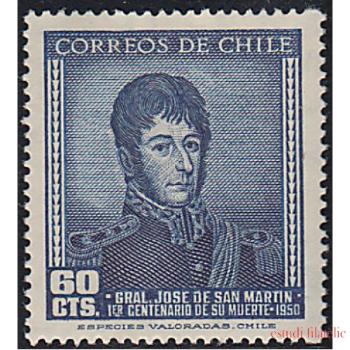 Chile 229 1949 Centenario de la Muerte del General San Martín MNH