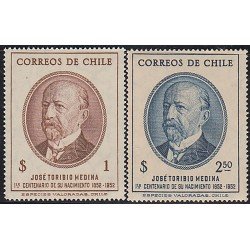 Chile 238/39 1952 Centenario del nacimiento de José Toribio Medina MNH Chile 238/39 1952 Centenario del nacimiento de José Toribio Medina MNH