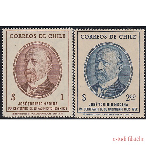 Chile 238/39 1952 Centenario del nacimiento de José Toribio Medina MNH
