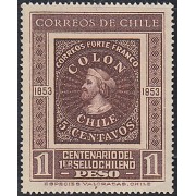 Chile 240 1953 Centenario del 1º sello chileno MNH
