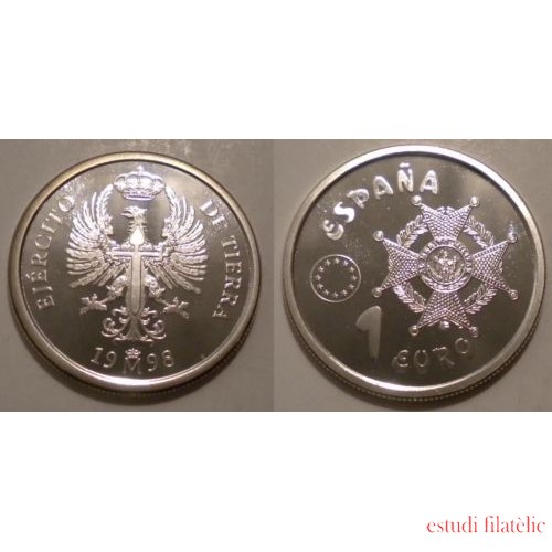 España Spain 1998 Euros conmemorativos Ejército Moneda 1€ Plata FNMT