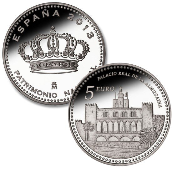 España Spain 2013 5 euros Palacio Real de la Almudaina Plata Ag España Spain 2013 5 euros Palacio Real de la Almudaina Plata Ag