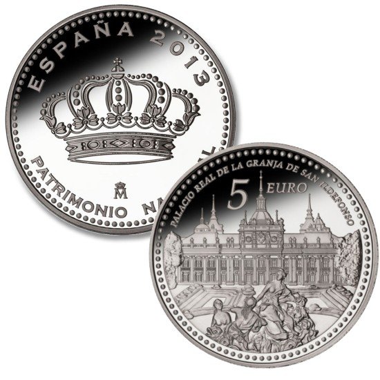 España Spain 2013 5 euros Palacio Real Granja de S.Ildefonso Plata Ag