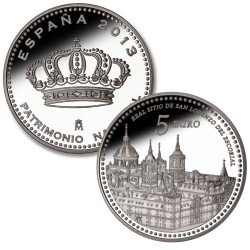 España Spain 2013 5 euros San Lorenzo del Escorial Plata Ag