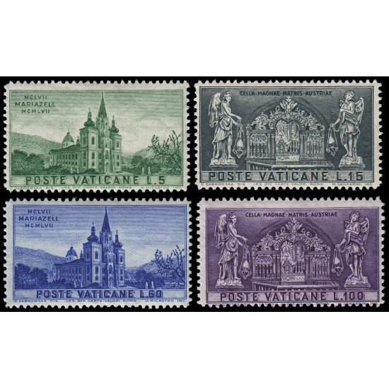 Vaticano 247/50 1957 Basílica Mariazell MNH Vaticano 247/50 1957 Basílica Mariazell MNH