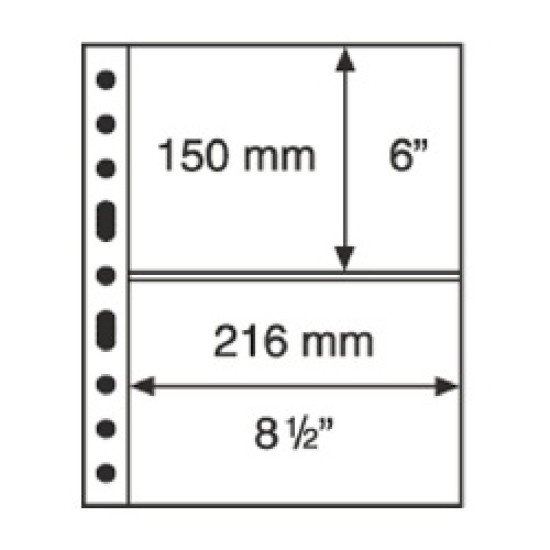 Leuchtturm hojas de plástico GRANDE, con 2 Bandas horizontales, transparentes