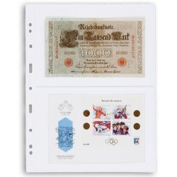 Leuchtturm hojas de plástico GRANDE, con 2 Bandas horizontales, transparentes