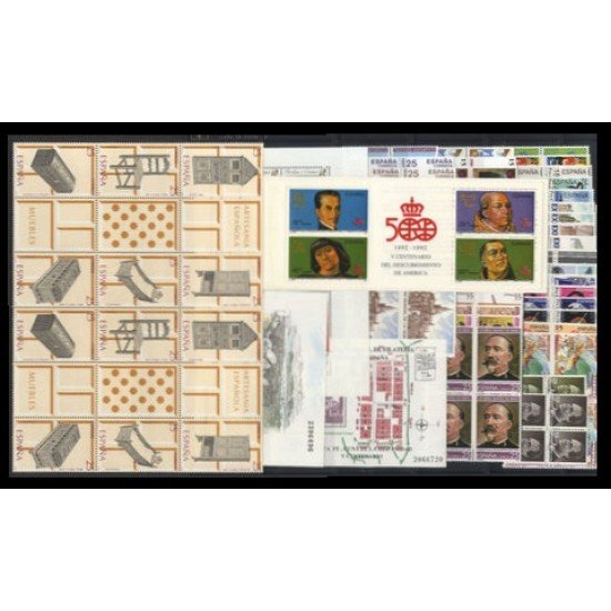 España Spain Año completo Year Complete 1991 Bl.4 MNH