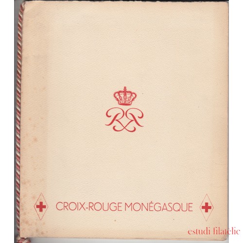 Monaco HB 3A/3B 1949 Libro original de la PTT Cruz Roja Monegasca 
