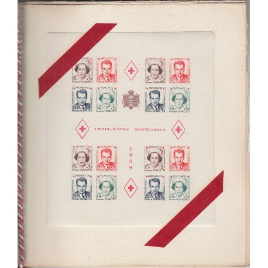 Monaco HB 3A/3B 1949 Libro original de la PTT Cruz Roja Monegasca